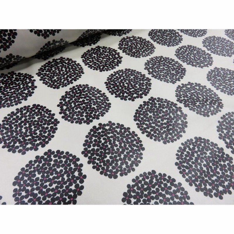 ラミネート生地 サークルフラワー オフ ブラック 安い おしゃれ 布地 かわいい 生地 入園 ビニール コーティング 通販 Lineポイント最大get Lineショッピング