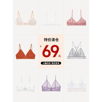【69元特價清倉】弗利少女法式蕾絲內衣 性感透氣文胸三角杯胸罩