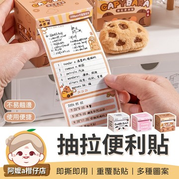 [使用便捷] 熊貓便利貼 抽拉便利貼 便利貼 卡皮巴拉便利貼 抽拉式便利貼 便條紙 便簽 水豚便利貼 錯題便利貼 水豚君