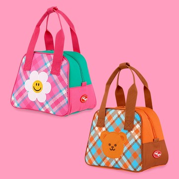 【blank.】Wiggle Wiggle 保冷午餐袋V2-格紋＆小熊/格紋＆微笑小花