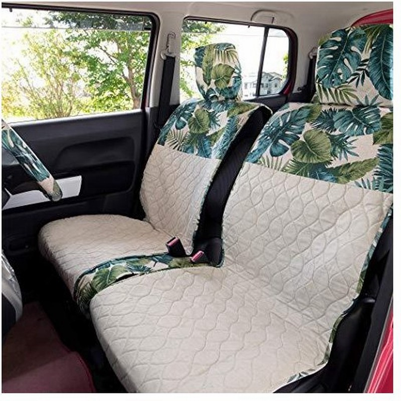 フルセットシートカバー おしゃれでかわいいハワイアンリーフ柄の前座席 後部座席 左右セパレートタイプ 軽自動車 日本製 通販 Lineポイント最大0 5 Get Lineショッピング
