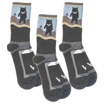 WOAWOA 台灣特有種速乾羊毛襪 XL-3入組(黑熊/山羌/藍鵲)