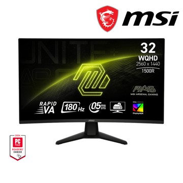 【MSI 微星】32CQ6F 電競螢幕 (DP/HDMI/Rapid VA/曲面/2K/0.5ms/180Hz/三年保固)
