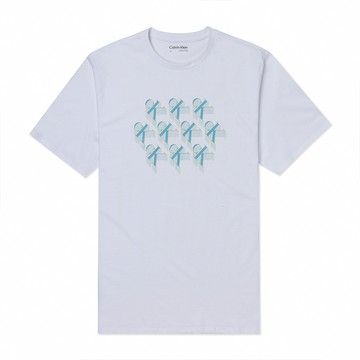 Calvin Klein CK 熱銷印刷文字圖案短袖T恤-白色