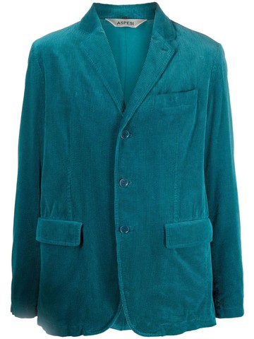 ASPESI - corduroy single-breasted blazer - men - Polyester/Cotton/Cotton - 50 - Blue