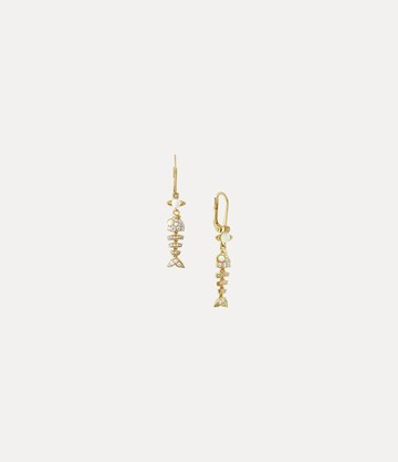 Vivienne Westwood Lyall Earrings Goldwhitecz-whitesynthetic-opal Stainless Steel Women