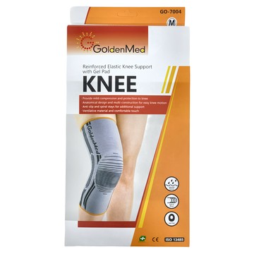 GoldenMed 矽膠止滑軟鐵護膝 GO-7004  M  1個