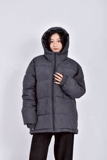 (2XL) net中性寬鬆拉鍊連帽灰色外套