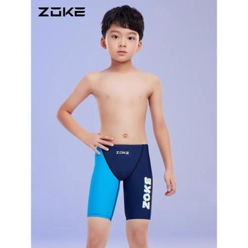 zoke洲克兒童泳褲五分專業游泳訓練速干中大童比賽男童競速泳褲
