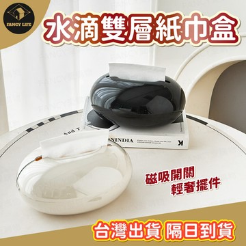 蝦皮隔日到貨【台灣現貨免運 水滴雙層紙巾盒】衛生紙盒 面紙盒  衛生紙套 紙巾盒 衛生紙收納 蛋殼紙巾盒 輕奢居家擺件
