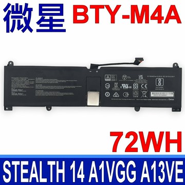 MSI 微星 BTY-M4A 電池 Stealth 14 A1VEG A1VFG A1VGG A13VE A13VF A13VG Summit E14 A12M