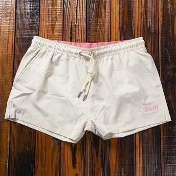 臺灣出貨 沙灘褲男夏季新款純色二分褲日常外穿休閒運動短褲海邊玩水速幹褲美式短褲球褲 五分褲 男