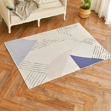 【好物良品】140x200cm_簡約輕奢長形高密度短絨毛可機洗防滑地墊-I款