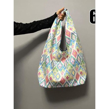 棉麻艾特萊斯雙層單臂包網紅新疆旅游紀念化妝包個性大容量布包