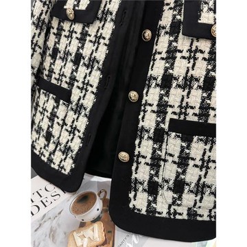 黑白格高端時髦小香風短款外套女秋冬款2025新款高級感西服上衣潮