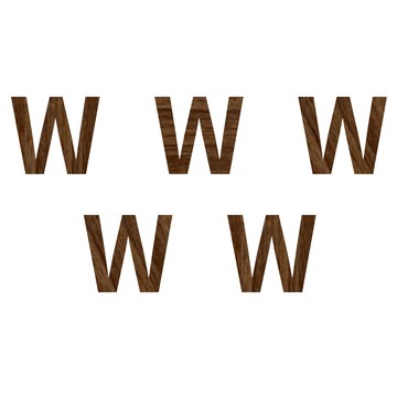 1.5cm英文字母小木片 W 5入