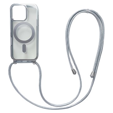 bebehome 掛繩式磁吸手機保護殼 支援MagSafe  亮銀色  iPhone 16 Pro Max