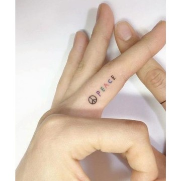 「和平主義」PEACE 紋身貼紙 微刺青 輕紋身 少女 紋身貼 超美 網美 抖音同款 打卡 和平 小心機 直播 抖音