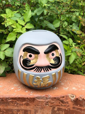 陶瓷祈願招福不倒翁存錢筒(灰)智慧 自我實現
