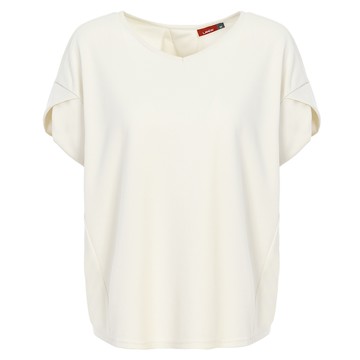 棉感剪接袖上衣-淺米(女265144740)