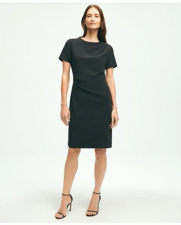 Brooks Brothers Women's Short-Sleeve Fine Twill Crepe Dress | Black | Size 2