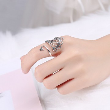 【S925純銀】創意復古活口孔雀戒指