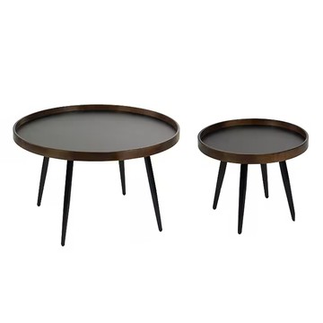 FAmILyLIFE 生活 木冶山居 Carmel 荷葉仿舊子母茶几  胡桃木