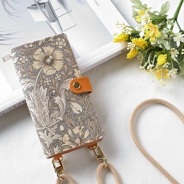 全機種對應 威廉莫里斯 Compton 手帳型手機殼 真皮側背 A301I