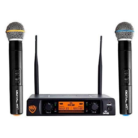 Nady DW-22 Dual Digital Wireless Handheld Microphone System Dual fixed UHF frequency Ultra-low latency with QPSK modulation Dual XLR and mixed