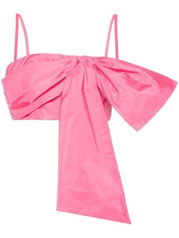 MSGM - oversize-bow cropped top - women - Polyester - 44 - Pink