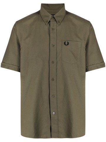Fred Perry - short-sleeve cotton shirt - men - Cotton - S - Green