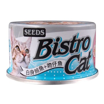 Seeds -BistroCat特級銀貓健康餐罐-白身鮪魚+吻仔魚80g*24罐