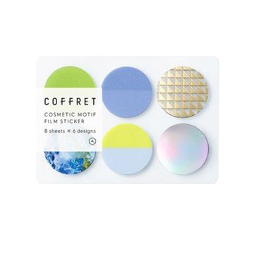 KING JIM HITOTOKI COFFRET調色盤薄膜貼紙/COFC003/圓圈/戚風黃