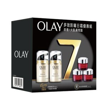 【OLAY 歐蕾】多效防曬日霜2入優惠組(日霜50gx2-新生高效緊緻護膚霜14gx3)