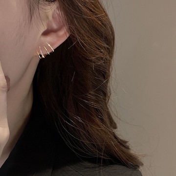網紅四爪耳排耳環小眾設計感耳飾女精致小巧銀針耳釘2022年新款潮