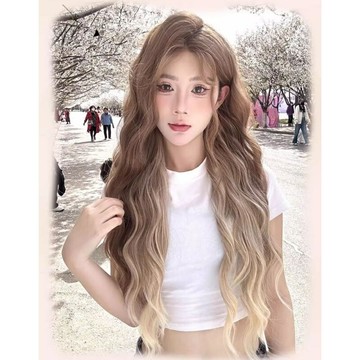 【巴黎精品】長假髮整頂假髮-漸層水波紋捲髮中分女假髮a1hq49