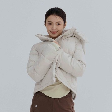 秋冬羽絨超保暖外套-礦石白