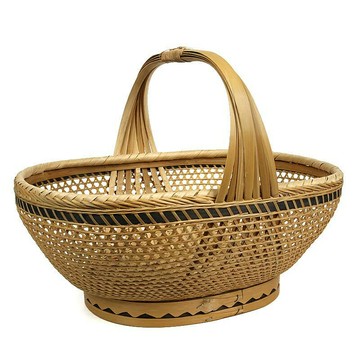 精編 籃子 精品 買菜籃 收納籃 竹編 竹提籃 竹籃 竹筐 本色 古典