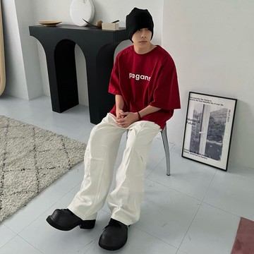 【PAGANS STORE】自訂款 EST.2000 賽車風 地球 復古 logo 重磅 插肩袖 五分袖 短袖 短Tee