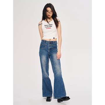 (免運)WCC操牌時裝 SorryBoys標語口號背心千禧辣妹黑白彈力