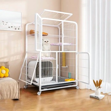 貓籠子 超大空間 加粗加固  貓咪籠子貓屋別墅 貓窩 貓屋 家用貓籠 多層貓籠 鐵製貓籠 四層貓籠 三層貓籠 雙層貓籠