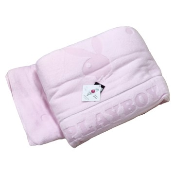 PLAYBOY 點點魅力毛巾被 156x210公分 80%棉+20%甲殼素纖維 台灣製  粉色  1件