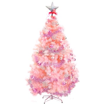 摩達客-台灣製5尺豪華版夢幻粉紅聖誕樹(浪漫櫻花粉銀系配件)(不含燈)
