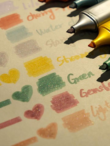 「星河閃閃！」細閃熒光筆高顏值熒光標記筆學生用彩色記號筆劃重點做筆記專用瑩光手帳筆多色閃光手賬大容量