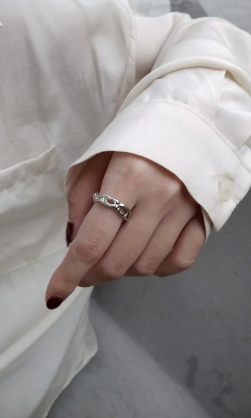 流體凝結戒指_925銀