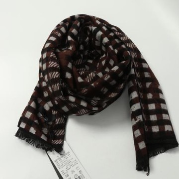 蒙系列男士圍巾長款加厚桑蠶絲圍巾 英倫格子圍脖披肩兩用WJ40156