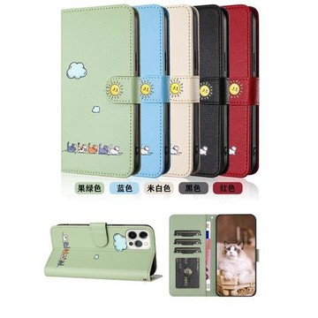 適用蘋果 15/17/12/13/14/15 Promax iPhone xs/XR/7/8/16 全系列 卡通貓 翻蓋手機皮套 保護殼 防摔可愛日韓