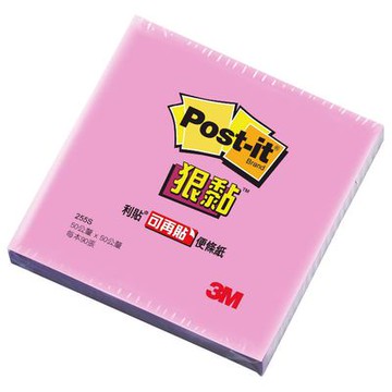 3M Post-it 利貼 狠黏可再貼便條紙-255S粉紅