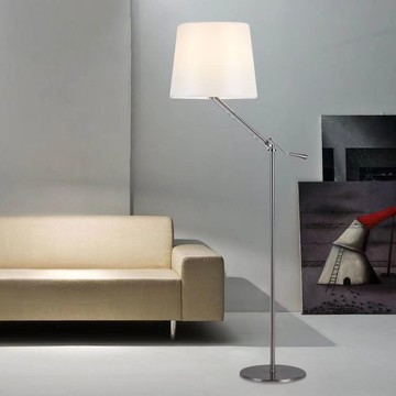 立燈 落地燈 北歐搖臂落地燈奶油中古風設計師臥室書房客廳沙發可調節釣魚燈S085