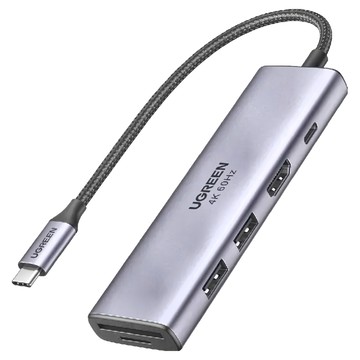 UGREEN 綠聯 六合一多功能USB-C集線器 4K 60Hz版  Gray  1個